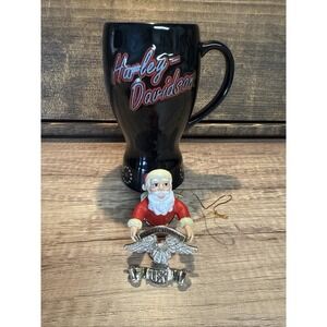 Vintage Harley-Davidson Mug & Santa Ornament Set Licensed H-D‎ USA